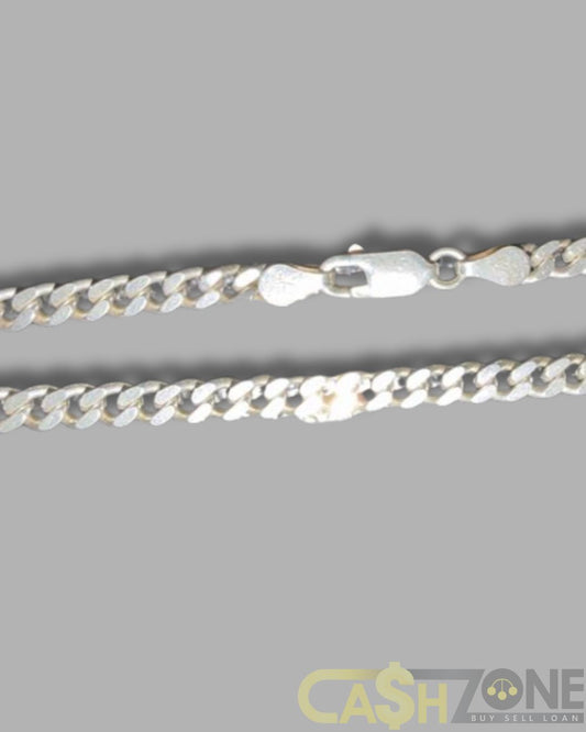 MENS SILVER CURB CHAIN