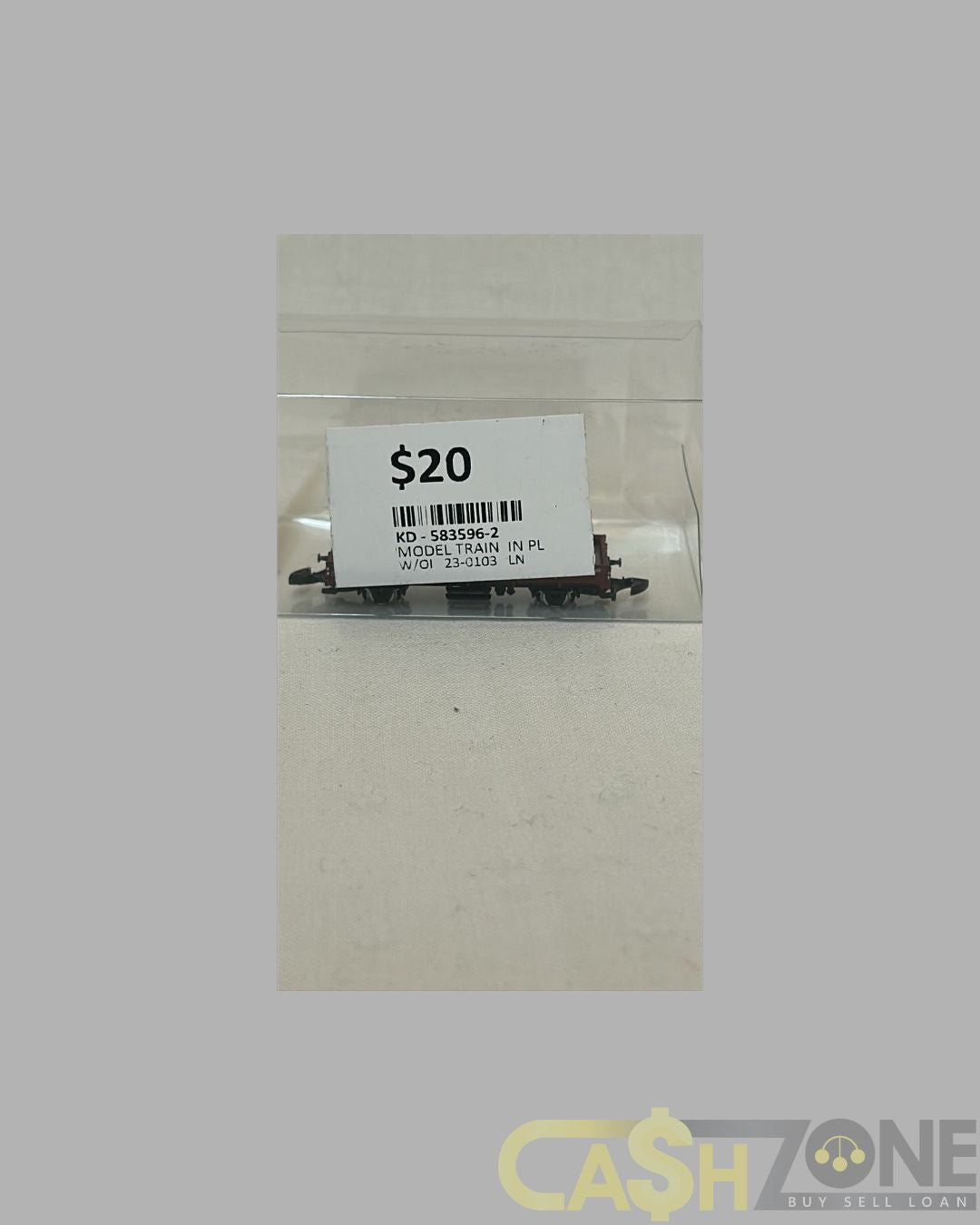 MODEL TRAIN IN PLASTIC DISPLAY BOX DARK