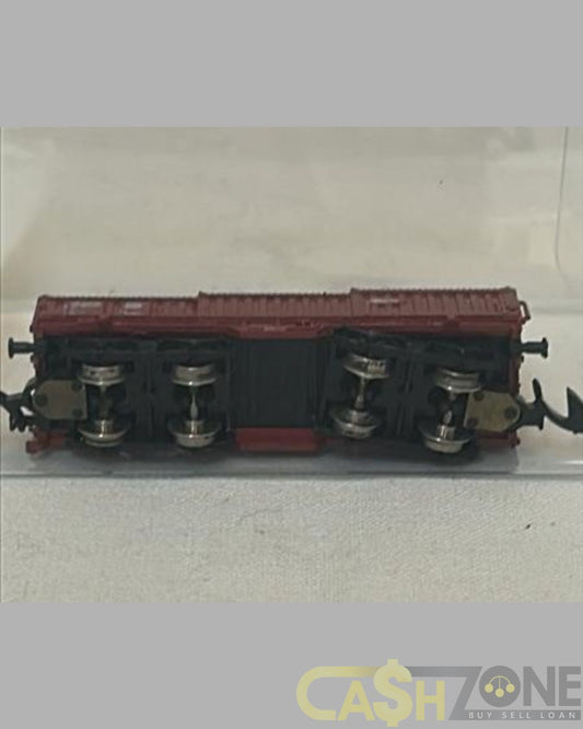 MODEL TRAIN IN PLASTIC DISPLAY BOX RED