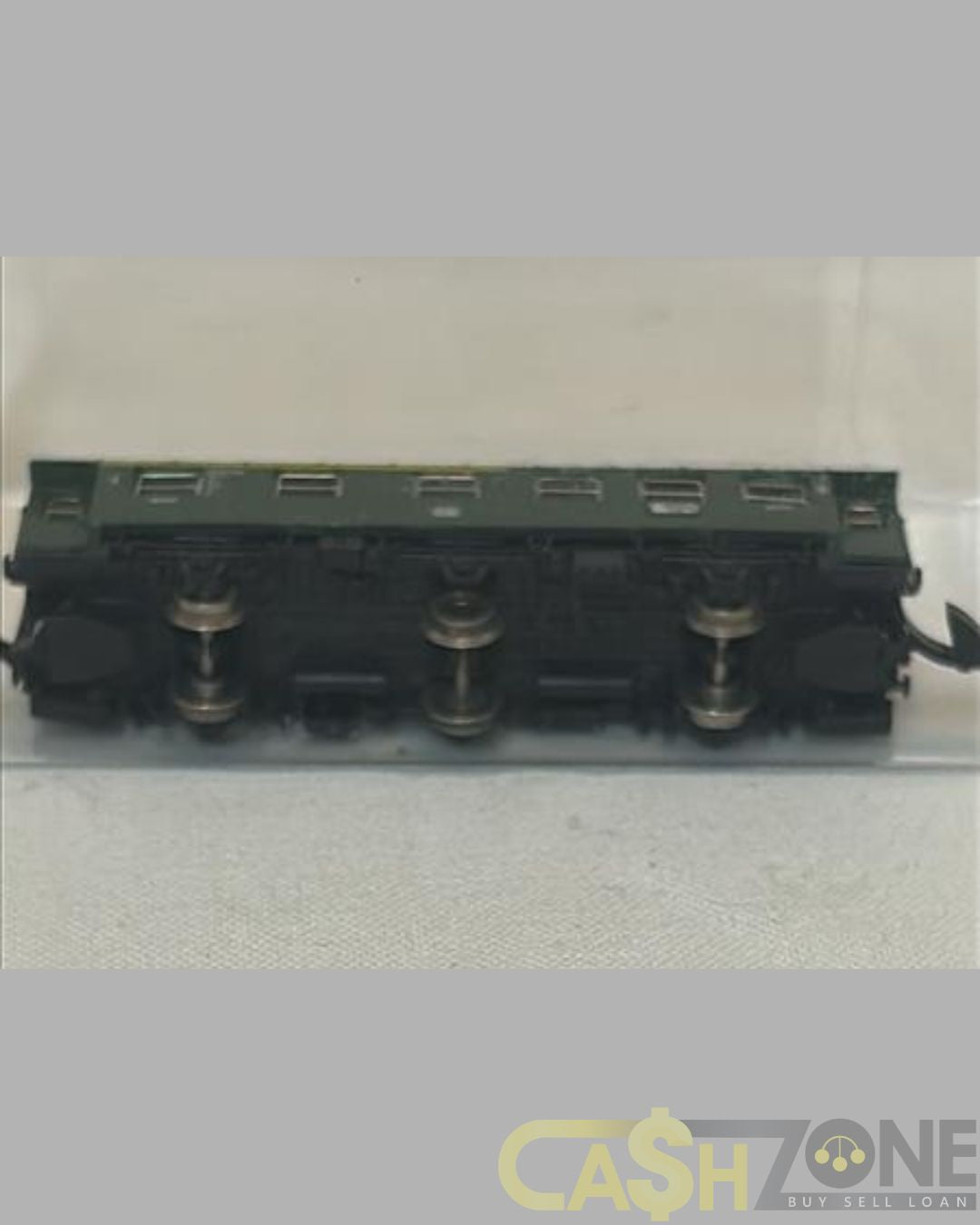 MODEL TRAIN IN PLASTIC DISPLAY BOX GREY