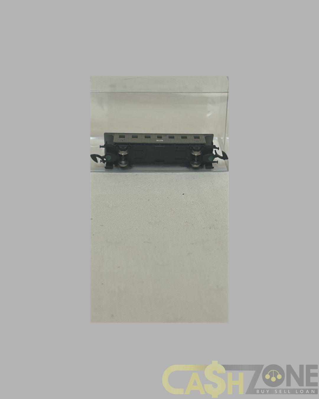 MODEL TRAIN IN PLASTIC DISPLAY BOX BROWN