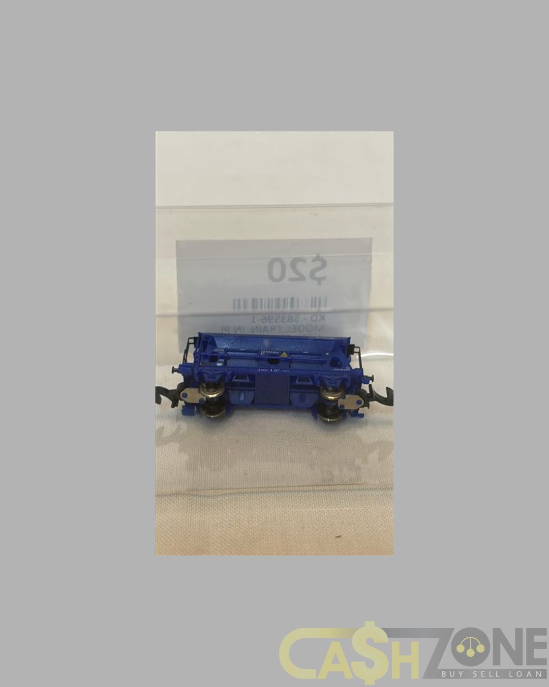 MODEL TRAIN IN PLASTIC DISPLAY BOX BLUE