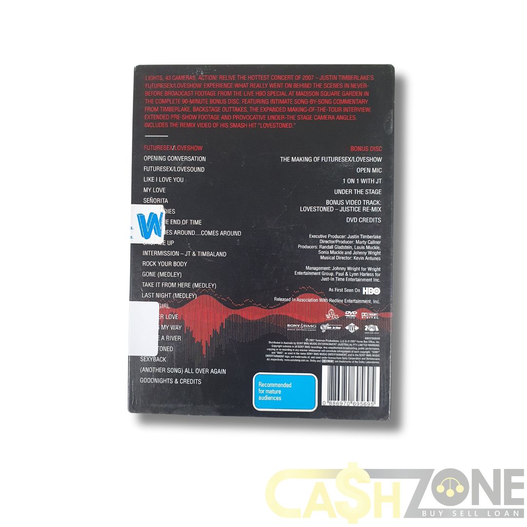 SEALED Justin Timberlake FutureSex/LoveShow DVD