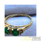 14CT Ladies Yellow Gold Ring W/Green Stones