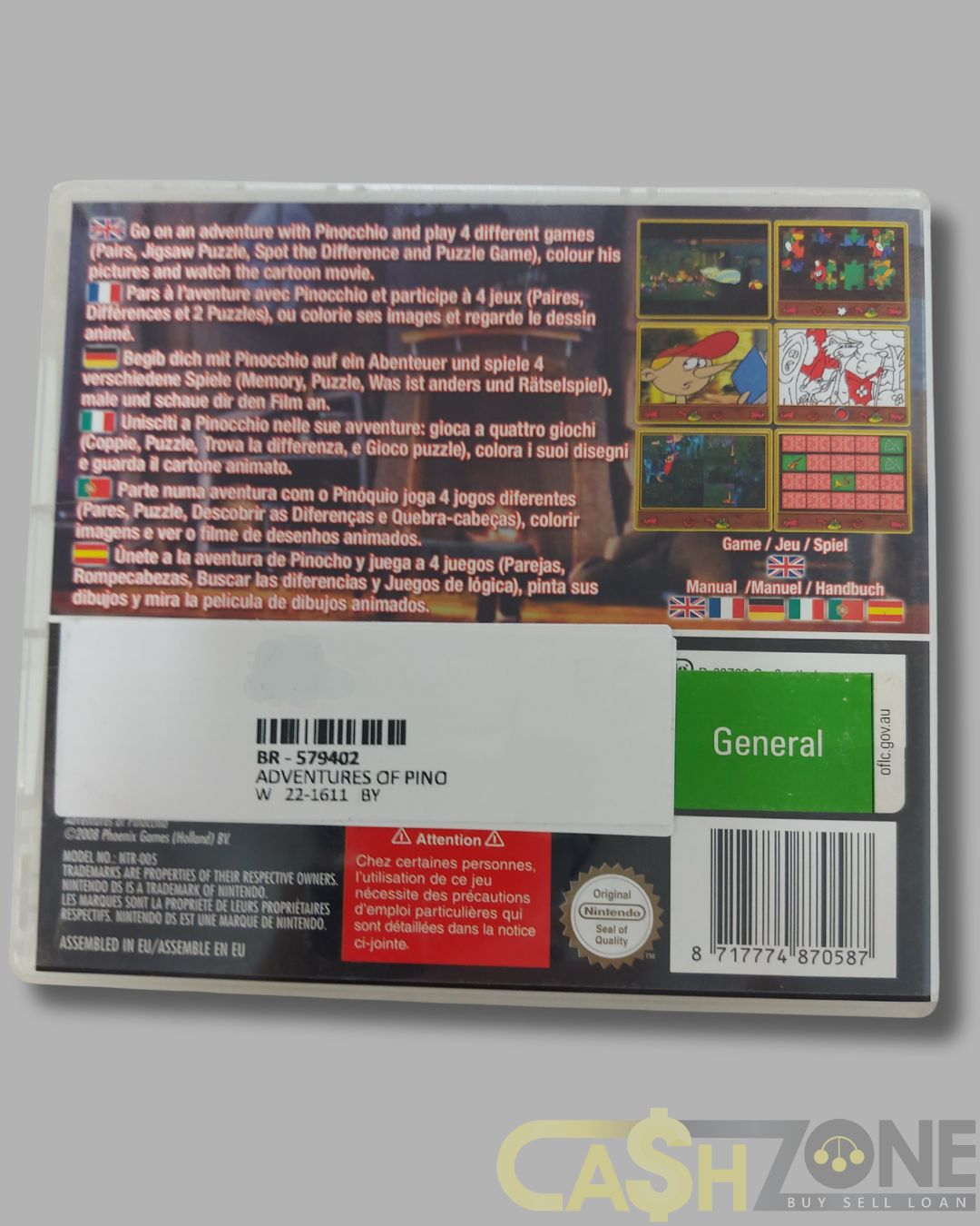 Adventures of Pinocchio Nintendo DS Game