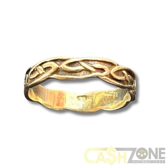 18CT Ladies Yellow Gold Knotwork Pattern Ring