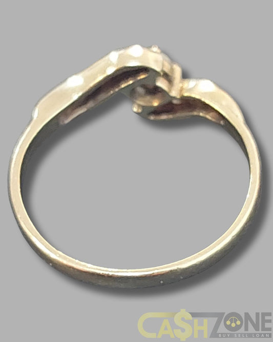 Ladies 9ct Yellow Gold Clear Stone Ring