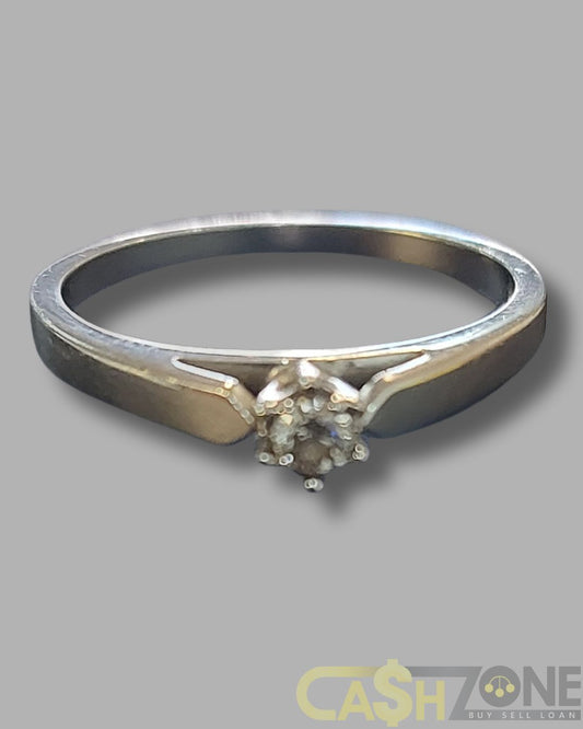 9CT Ladies White Gold Engagement Ring