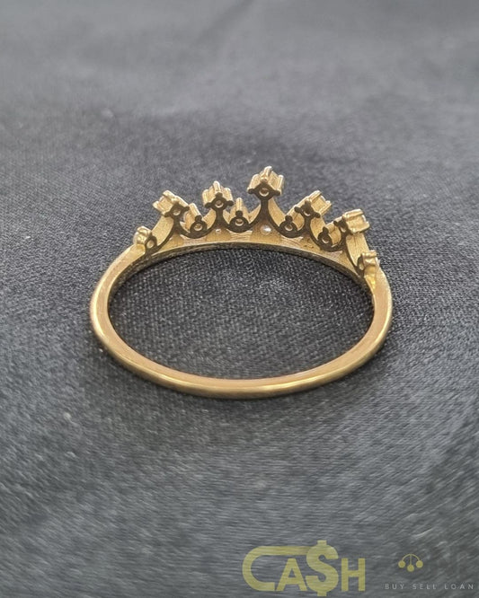 Ladies 9ct Yellow Gold Tiara Ring With Clear Stones
