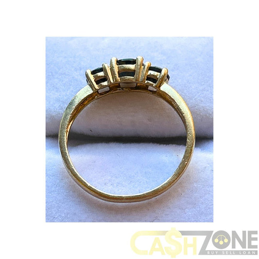 Ladies 9ct Yellow Gold Black Stone Ring