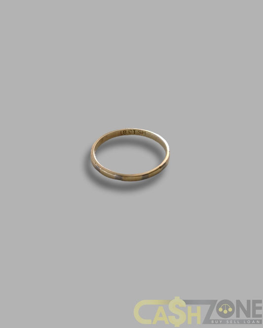 Ladies 18ct Yellow Gold Ring With White Gold Detail