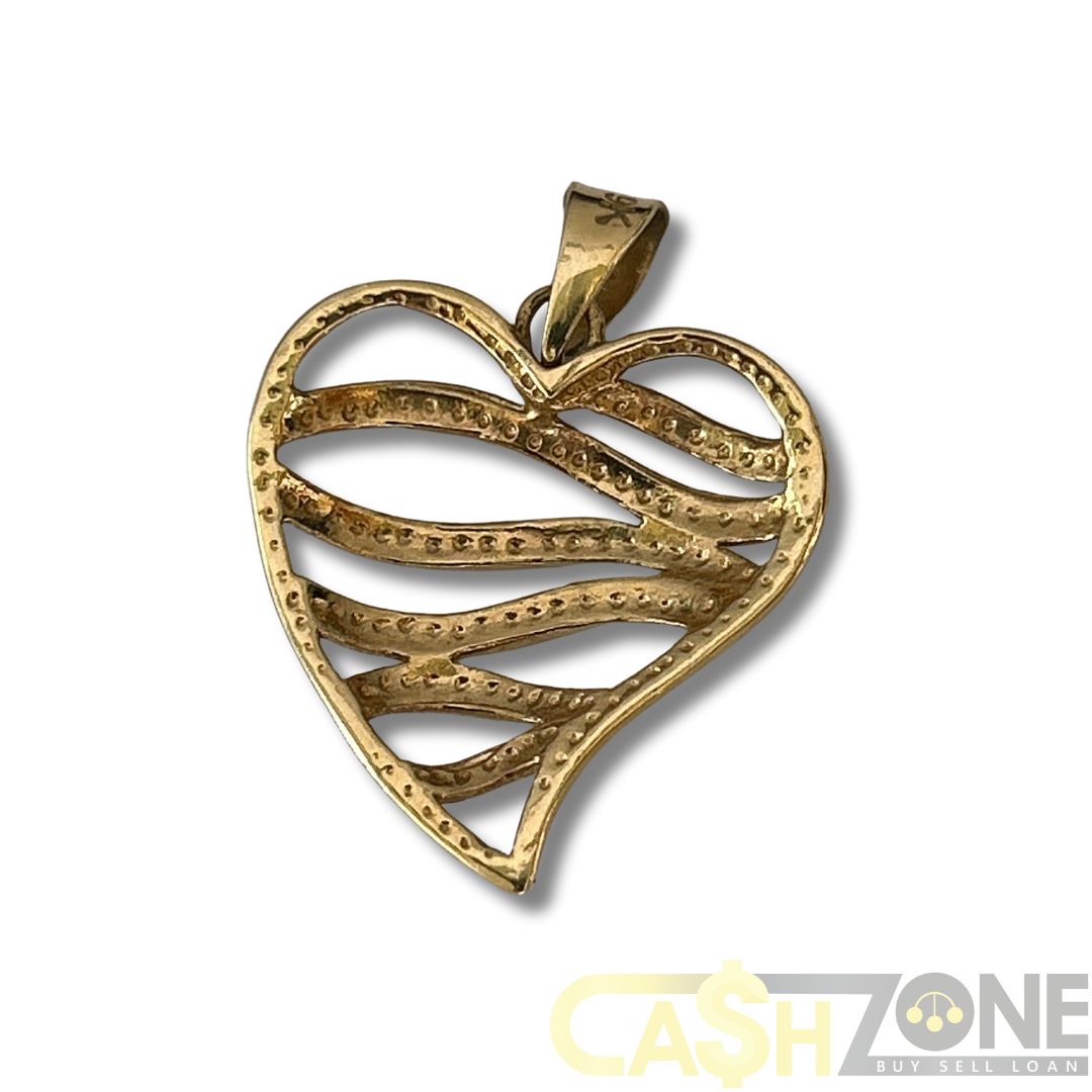 9CT Yellow Gold Heart Pendant