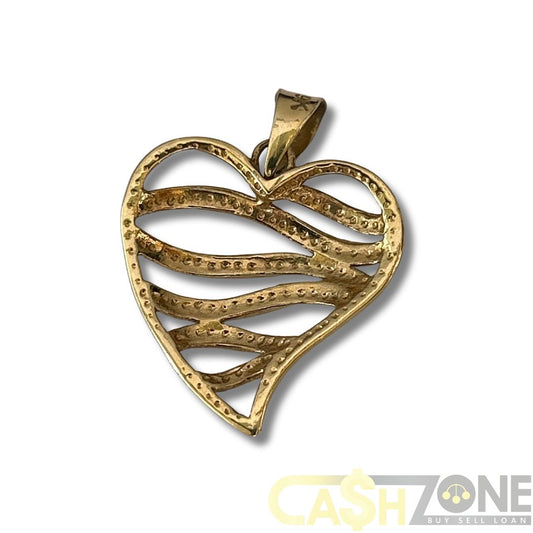 9CT Yellow Gold Heart Pendant
