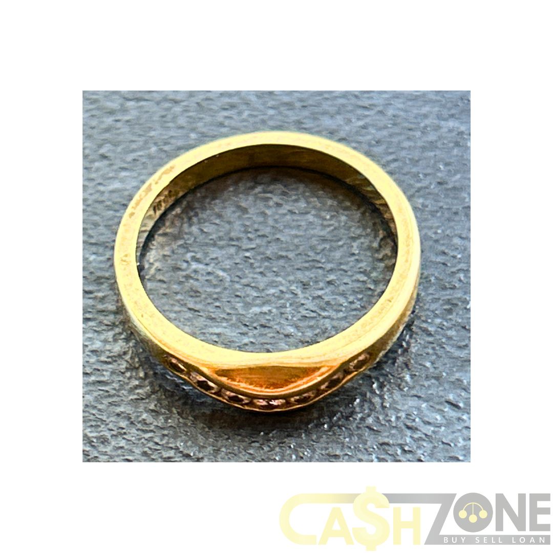 Ladies 18ct Yellow Gold Clear Stone Ring