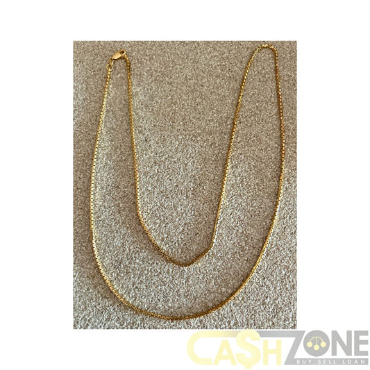 14CT Unisex Yellow Gold 70cm Box Chain Necklace
