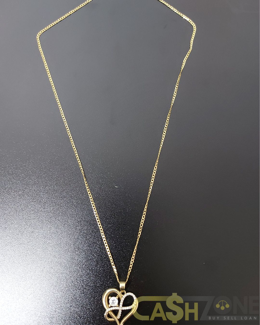 Ladies 9ct Yellow Gold Chain With Infinity Heart Pendant