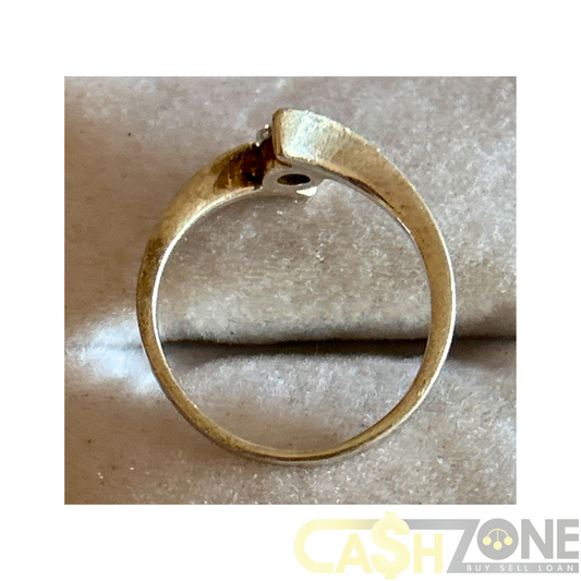 Ladies Silver Ring W/ Large Clear Stone