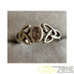 Ladies Silver Knotwork Pattern Ring W/Pink Stone