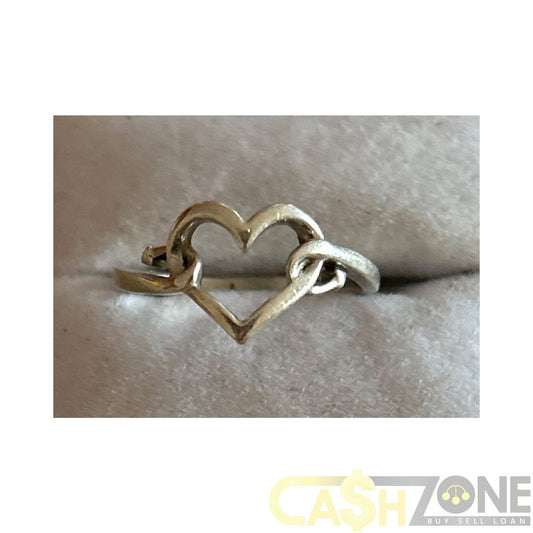 Ladies Silver Heart Shaped Ring