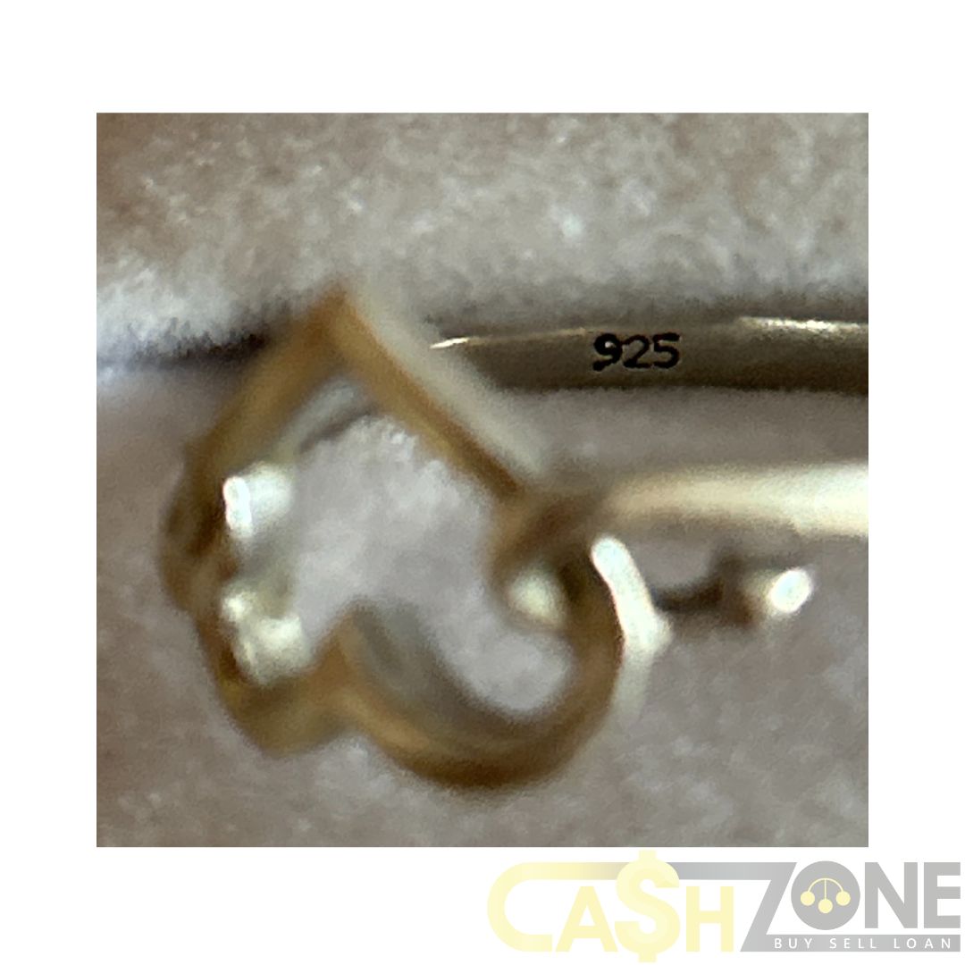 Ladies Silver Heart Shaped Ring