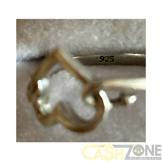 Ladies Silver Heart Shaped Ring