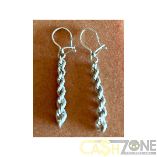 Ladies Silver Chain Link Earrings