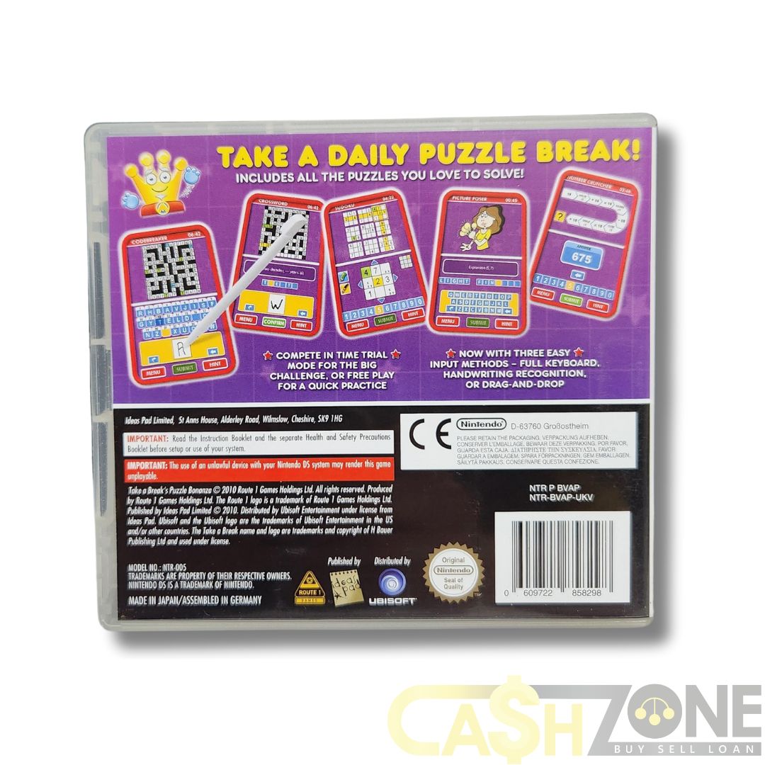 Take a Break Puzzle Bonanza Nintendo DS Game