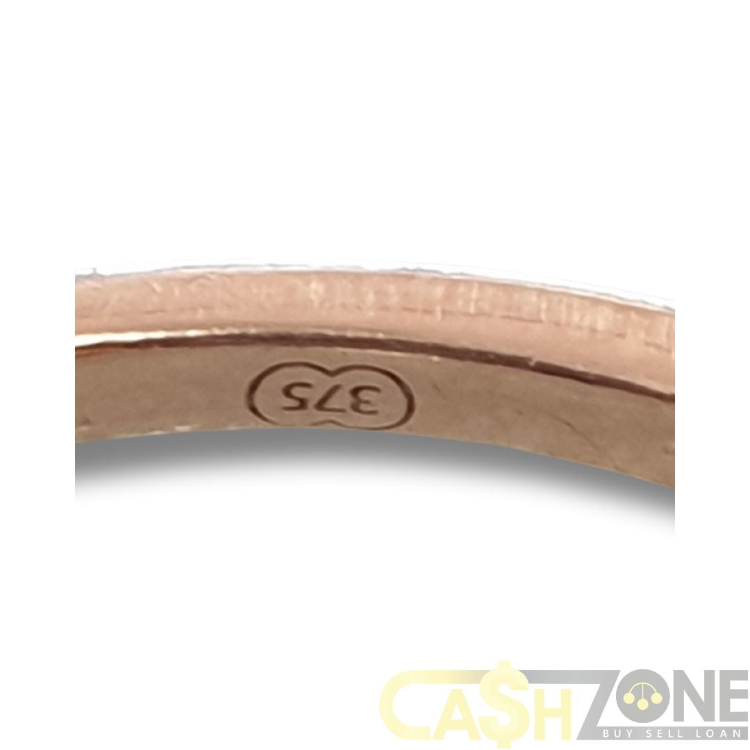 Ladies 9ct Rose Gold Clear Stone Ring