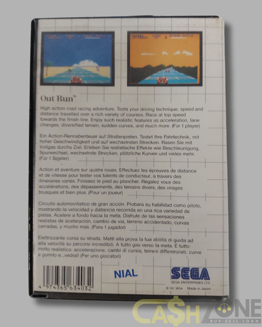 Out Run Sega Master System Game