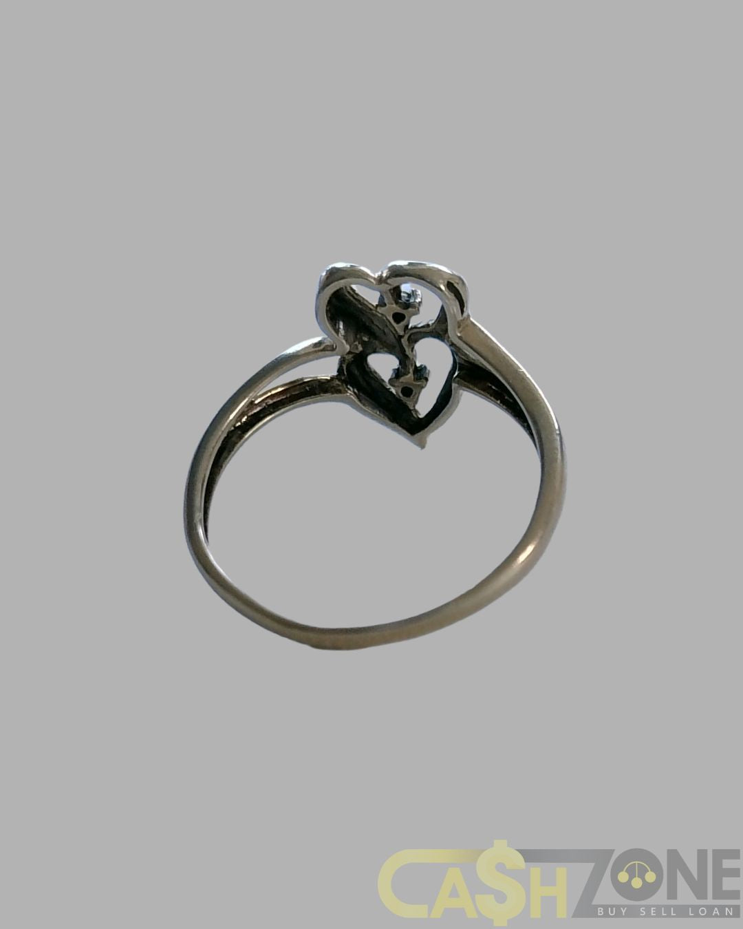 Ladies 9ct Yellow Gold Ring With Double Heart