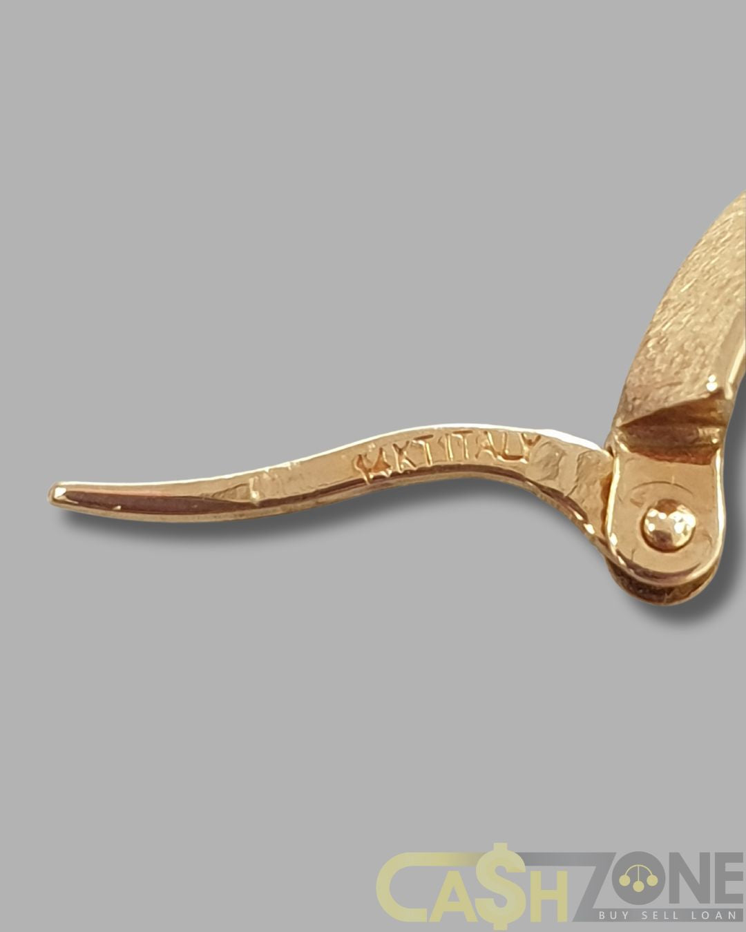 Ladies 14ct Yellow Gold Patterned Hoop Earrings