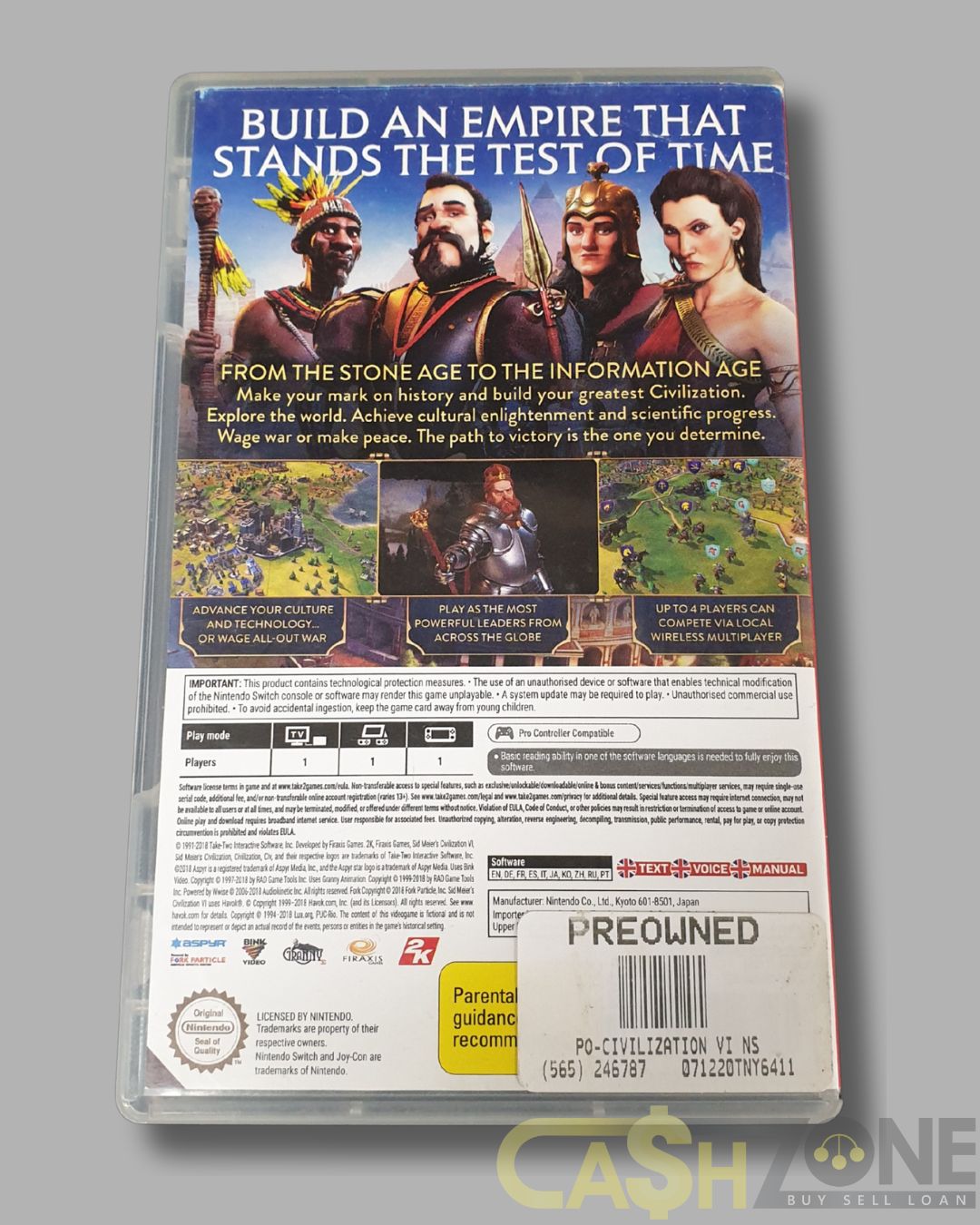 Sid Meier's Civilization VI Nintendo Switch Game
