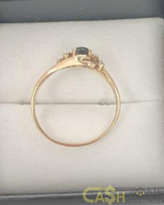 Ladies 9ct Yellow Gold Ring With Blue Stone