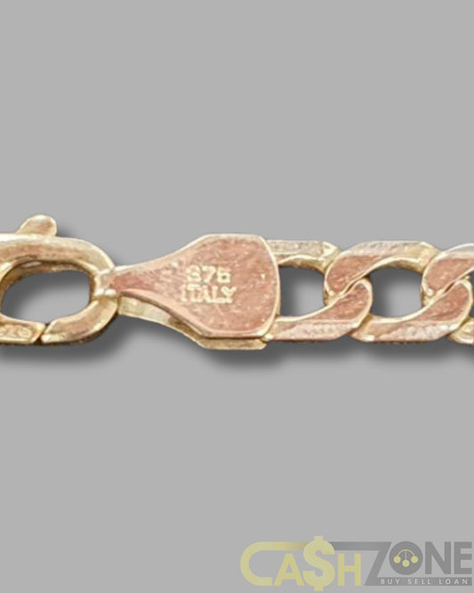Unisex 9ct 59cm Yellow Gold Filed Curb Chain
