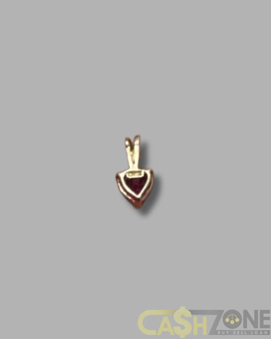 9ct Yellow Gold Pink Heart Pendant