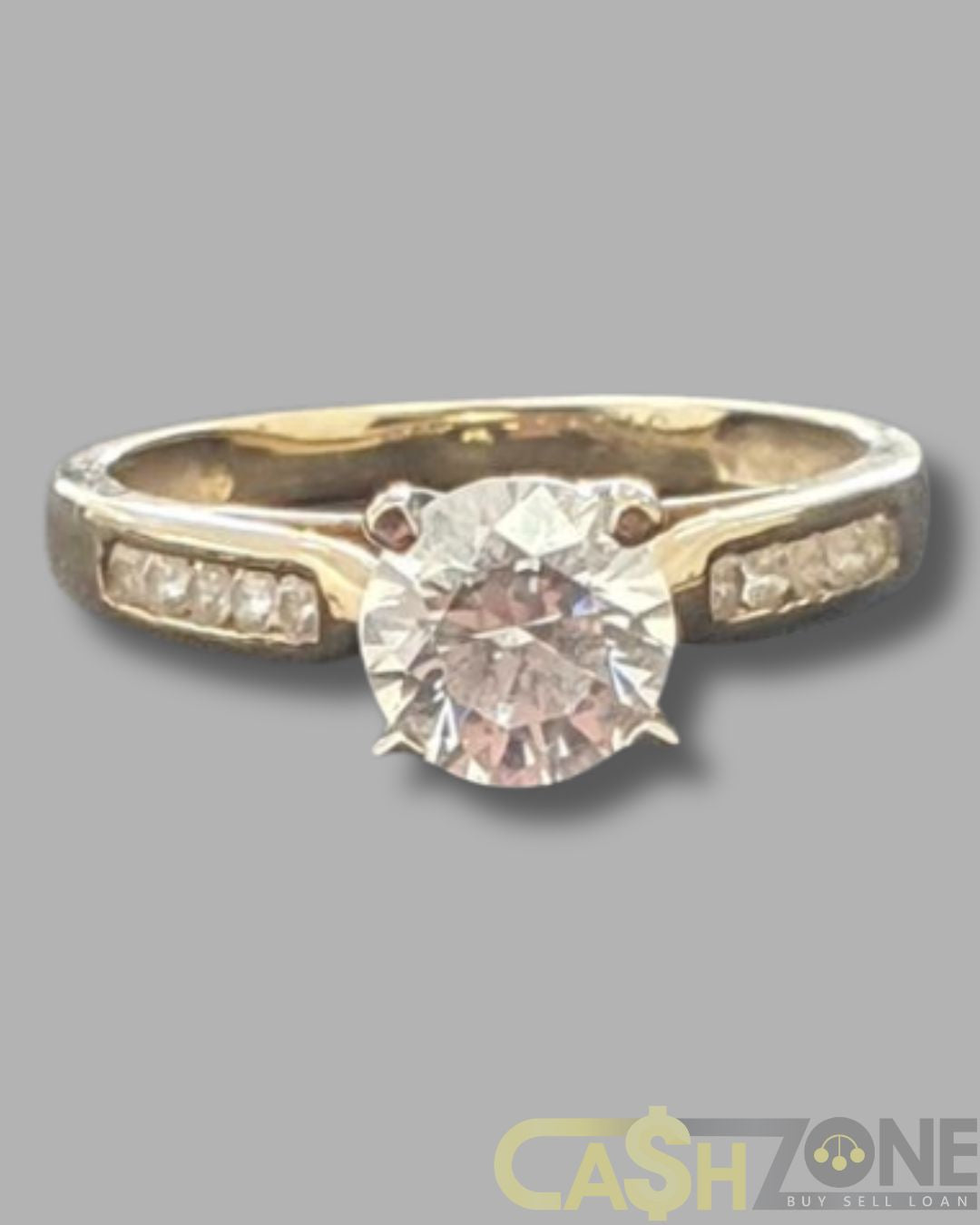 Ladies 9ct Yellow Gold Solitaire Ring