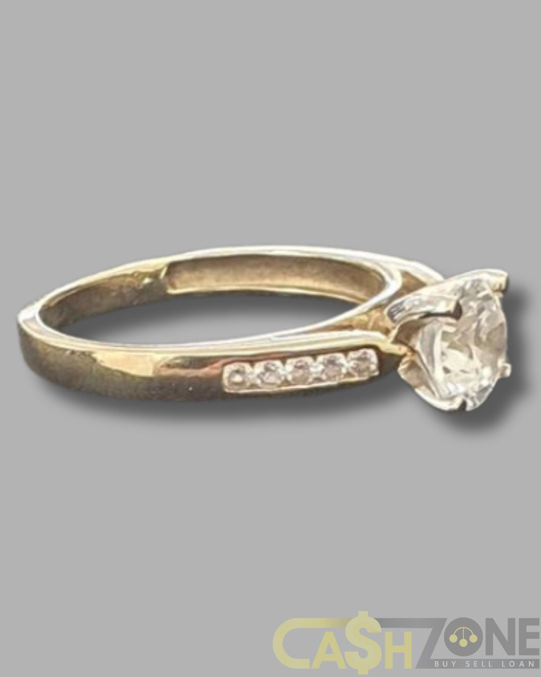 Ladies 9ct Yellow Gold Solitaire Ring