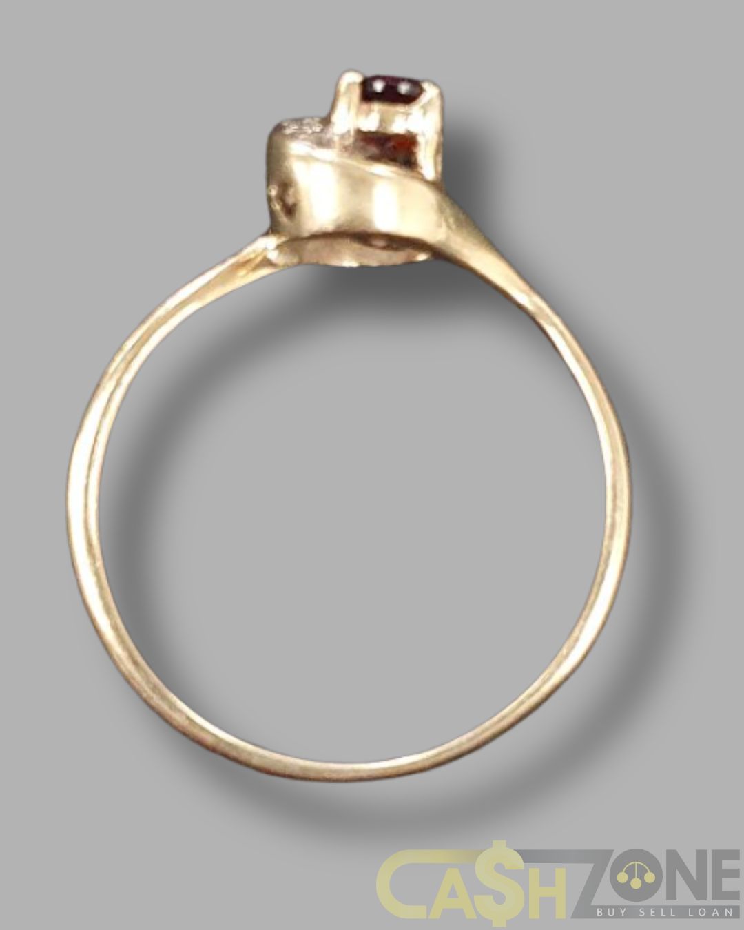 Ladies 9ct Yellow Gold Red Stone Ring