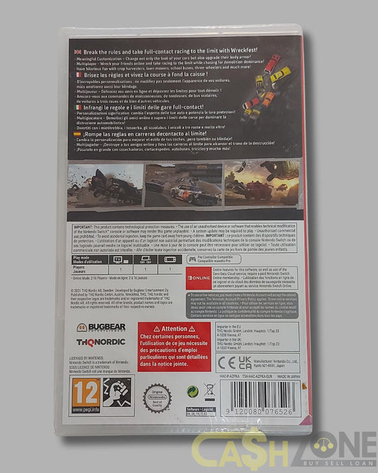 '-SEALED- Wreckfest Nintendo Switch Game