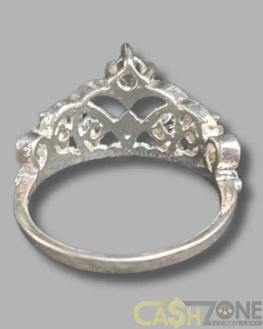 Ladies Silver Tiara Ring