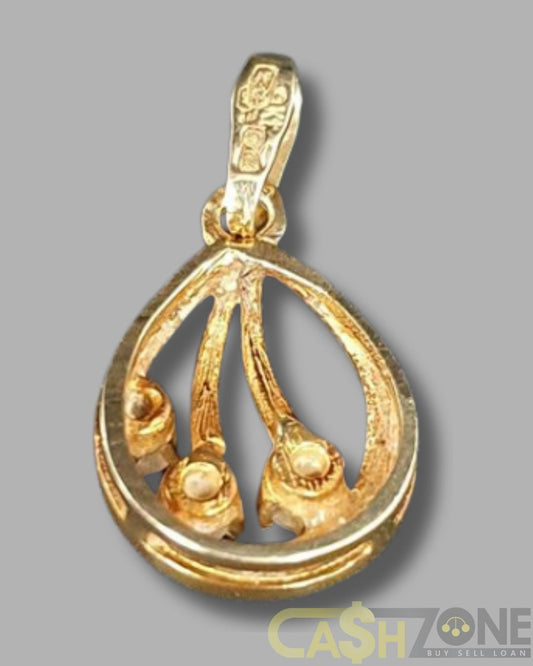 9ct Yellow Gold 3 Clear Stone Pendant
