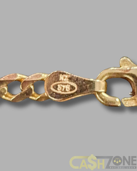 9ct Yellow Gold 58cm Unisex Flat Curb Chain