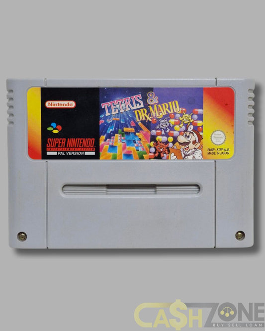 Tetris and Dr. Mario SNES Game PAL