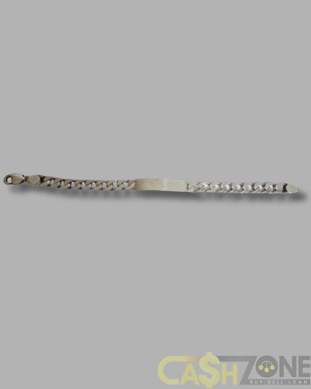 Mens Silver Curb I.D Bracelet