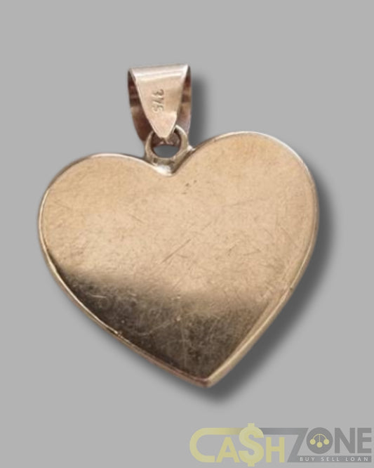 Ladies 9ct Yellow Gold Bejewelled Heart Pendant
