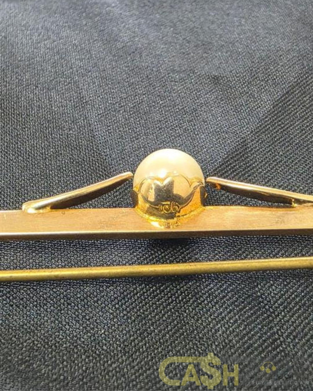 Ladies 9ct Yellow Gold Bar Pin With Pearl