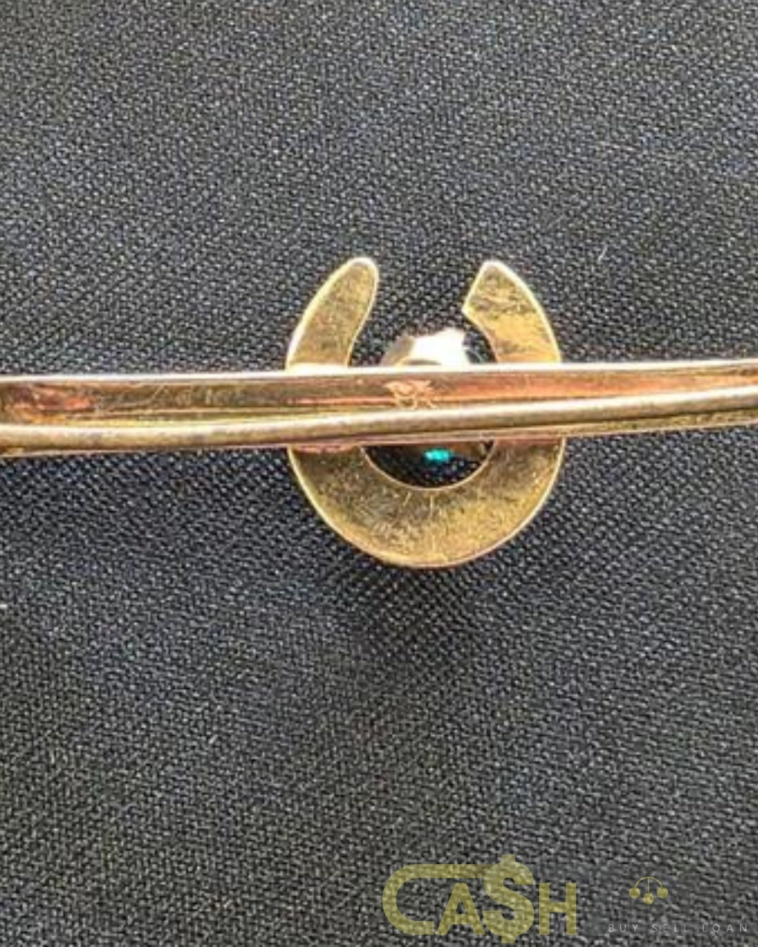 Unisex 9ct Yellow Gold Horseshoe & Nail Brooch