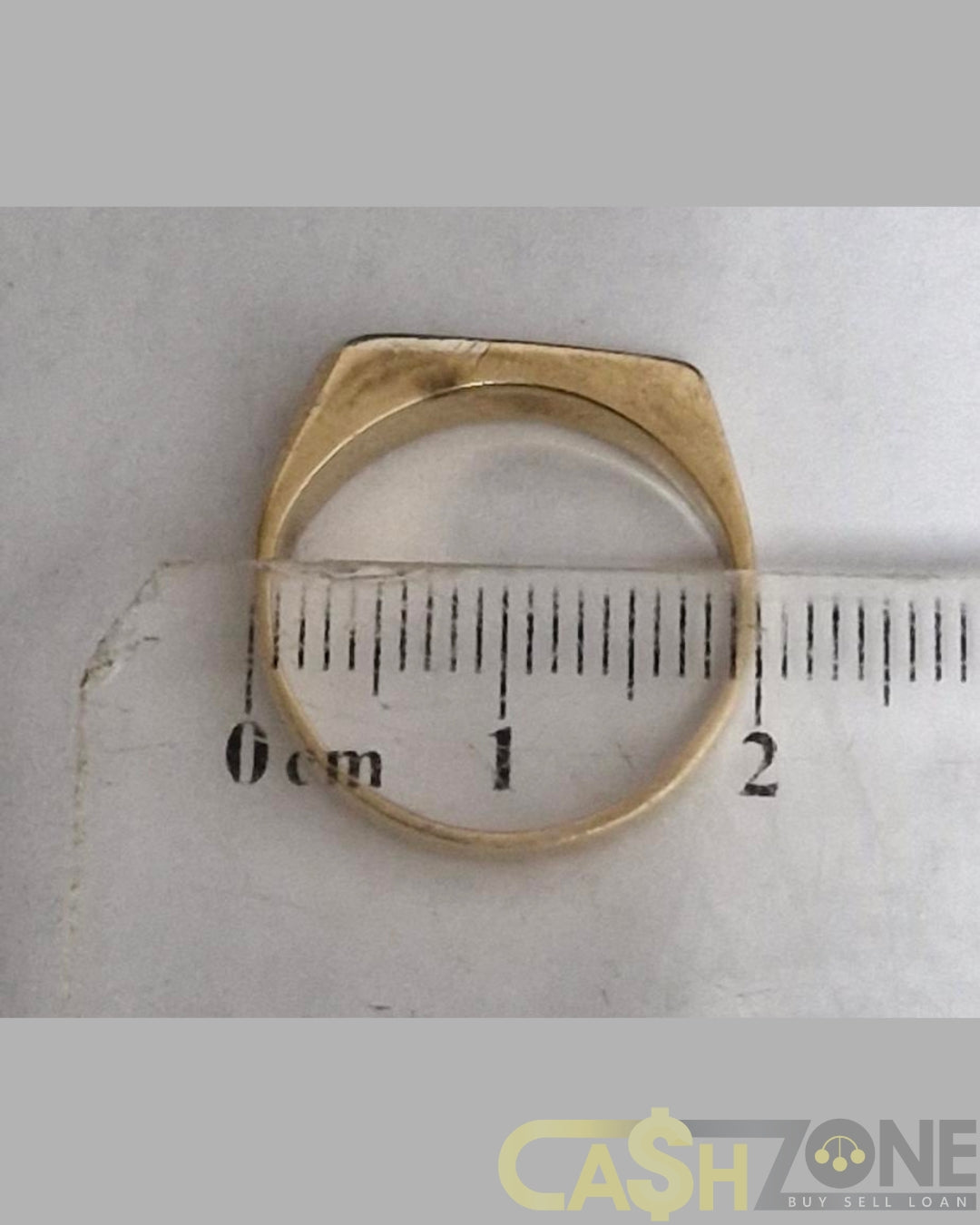 Men's 9ct Yellow Gold Ring with Clear Stone in White Gold Detail