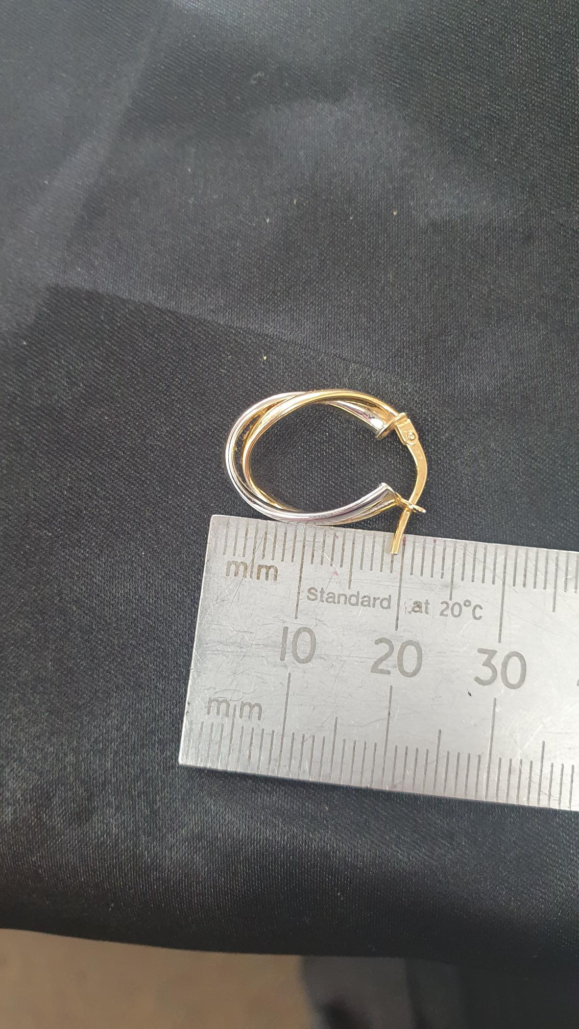 Ladies 9ct Yellow & White Gold Earrings