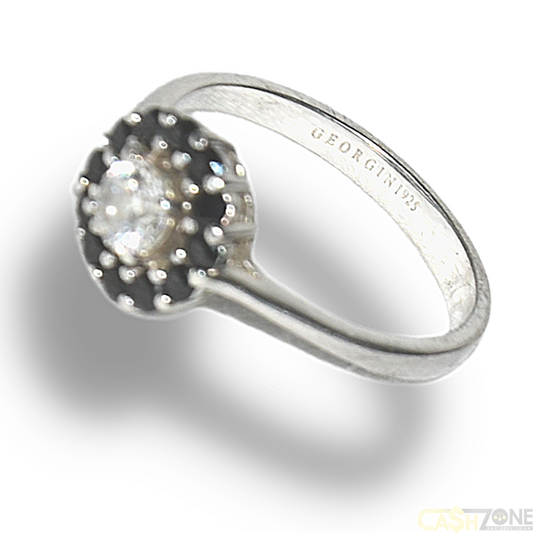 Ladies Silver Georgini Flower Style Ring 2.4G